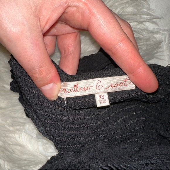 Willow & Root / Buckle | Mesh Tank Top Crop Lace Crochet Off Shoulder Black - Picture 9 of 14